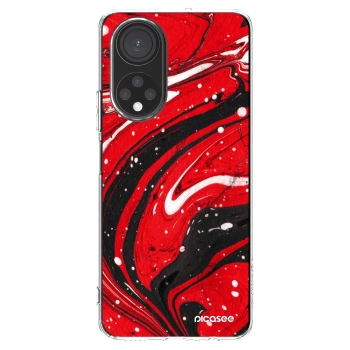 Picasee silikonowe przeźroczyste etui na Honor X7 - Red black