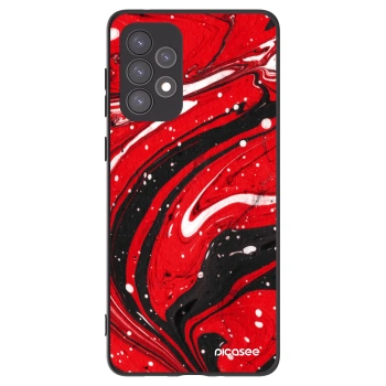 Picasee silikonowe czarne etui na Samsung Galaxy A73 5G - Red black