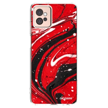 Picasee silikonowe przeźroczyste etui na Motorola Moto G32 - Red black
