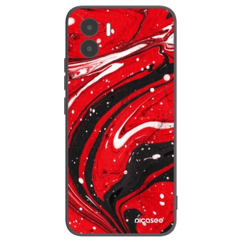 Picasee silikonowe czarne etui na Xiaomi Redmi A1 - Red black