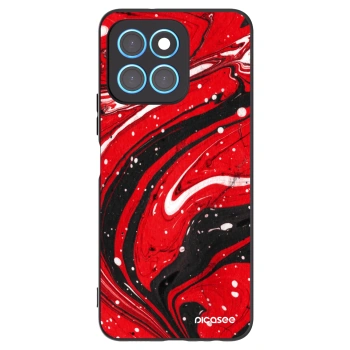 Picasee silikonowe czarne etui na Honor X8 5G - Red black