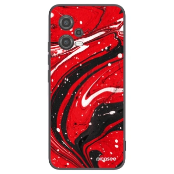 Picasee silikonowe czarne etui na Xiaomi Poco X5 - Red black