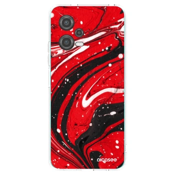 Picasee silikonowe przeźroczyste etui na Xiaomi Poco X5 - Red black