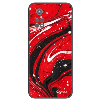 Picasee silikonowe czarne etui na Xiaomi Redmi Note 11S 5G - Red black
