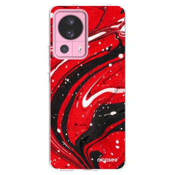 Picasee silikonowe przeźroczyste etui na Xiaomi 13 Lite - Red black