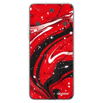 Picasee silikonowe przeźroczyste etui na Honor Magic5 Lite 5G - Red black