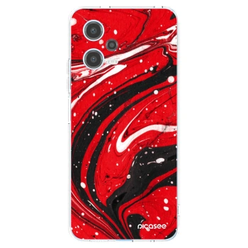 Picasee silikonowe przeźroczyste etui na Xiaomi Redmi Note 12 5G - Red black