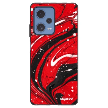Picasee silikonowe czarne etui na Xiaomi Redmi Note 12 Pro 5G - Red black