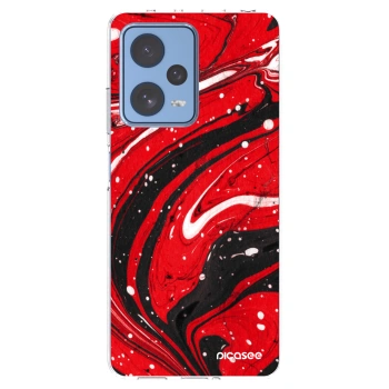 Picasee silikonowe przeźroczyste etui na Xiaomi Redmi Note 12 Pro 5G - Red black