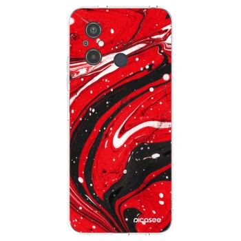 Picasee silikonowe przeźroczyste etui na Xiaomi Redmi 12C - Red black