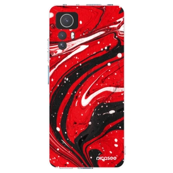 Picasee silikonowe przeźroczyste etui na Xiaomi Redmi Note 12S - Red black