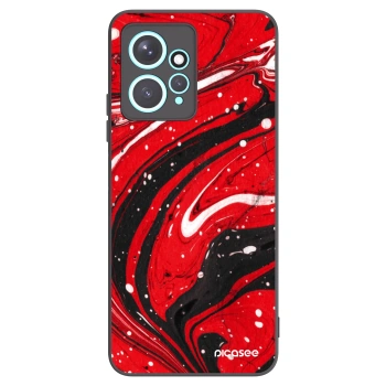 Picasee silikonowe czarne etui na Xiaomi Redmi Note 12 4G - Red black