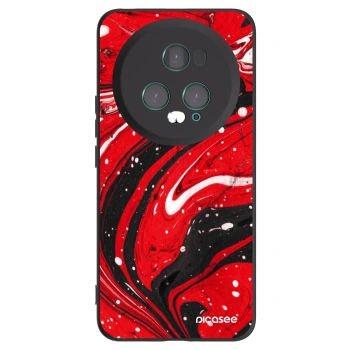 Picasee silikonowe czarne etui na Honor Magic5 Pro - Red black