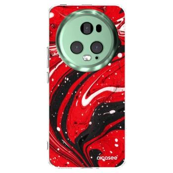 Picasee silikonowe przeźroczyste etui na Honor Magic5 Pro - Red black