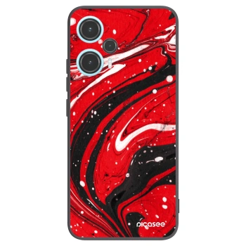 Picasee silikonowe czarne etui na Xiaomi Poco F5 - Red black
