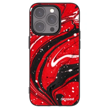 Picasee silikonowe czarne etui na Apple iPhone 15 Pro - Red black