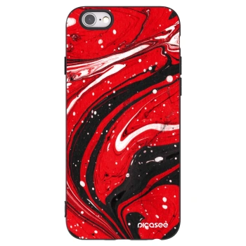 Picasee silikonowe czarne etui na Apple iPhone 6/6S - Red black