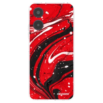 Picasee silikonowe przeźroczyste etui na Realme 10 4G - Red black