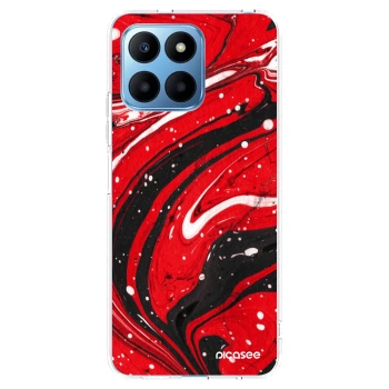 Picasee silikonowe przeźroczyste etui na Honor 70 Lite - Red black