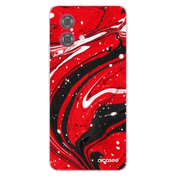 Picasee silikonowe przeźroczyste etui na Motorola Moto G84 5G - Red black