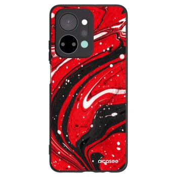 Picasee silikonowe czarne etui na Honor X7a - Red black