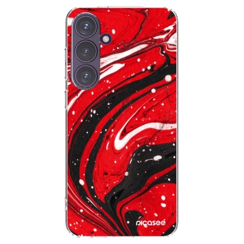 Picasee silikonowe przeźroczyste etui na Samsung Galaxy S24+ S926B 5G - Red black