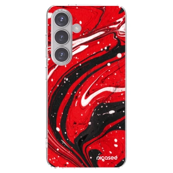 Picasee silikonowe przeźroczyste etui na Samsung Galaxy S24 S921B 5G - Red black