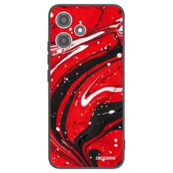 Picasee silikonowe czarne etui na Xiaomi Redmi 12 5G - Red black