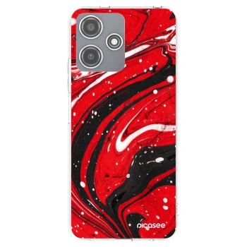 Picasee silikonowe przeźroczyste etui na Xiaomi Redmi 12 5G - Red black