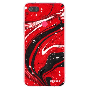 Picasee silikonowe przeźroczyste etui na Xiaomi Mi 8 Lite - Red black
