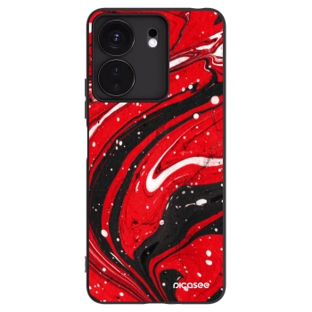 Picasee silikonowe czarne etui na Xiaomi Redmi 13C 4G - Red black