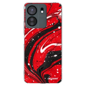 Picasee silikonowe przeźroczyste etui na Xiaomi Redmi 13C 4G - Red black