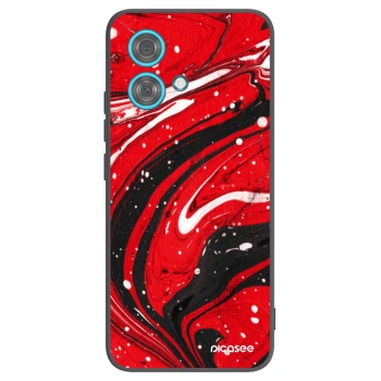 Picasee silikonowe czarne etui na Motorola Edge 40 Neo - Red black