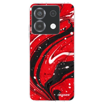 Picasee silikonowe przeźroczyste etui na Xiaomi Poco X6 - Red black