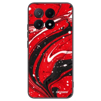 Picasee silikonowe czarne etui na Xiaomi Poco X6 Pro - Red black