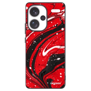 Picasee silikonowe czarne etui na Xiaomi Redmi Note 13 Pro+ 5G - Red black