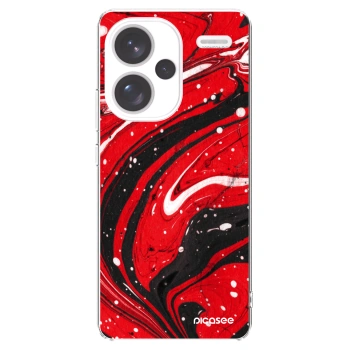 Picasee silikonowe przeźroczyste etui na Xiaomi Redmi Note 13 Pro+ 5G - Red black