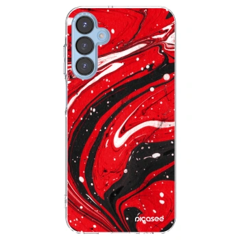 Picasee silikonowe przeźroczyste etui na Samsung Galaxy A15 A156B 5G - Red black
