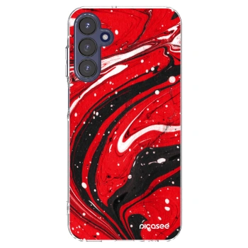 Picasee silikonowe przeźroczyste etui na Samsung Galaxy A15 A155F 4G - Red black