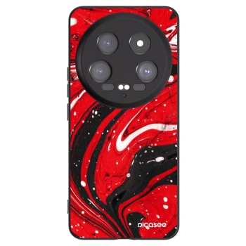 Picasee silikonowe czarne etui na Xiaomi 14 Ultra - Red black