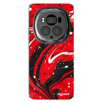 Picasee silikonowe przeźroczyste etui na Honor Magic6 Pro - Red black