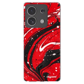 Picasee silikonowe przeźroczyste etui na Xiaomi Redmi Note 13 4G - Red black