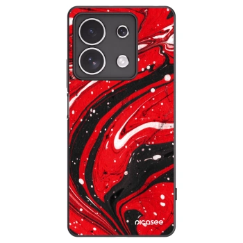 Picasee silikonowe czarne etui na Xiaomi Redmi Note 13 4G - Red black
