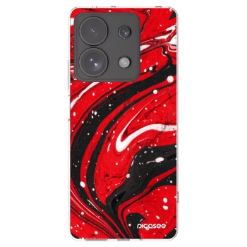 Picasee silikonowe przeźroczyste etui na Xiaomi Redmi Note 13 Pro 4G - Red black