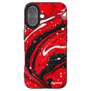 Picasee silikonowe czarne etui na Apple iPhone 16 - Red black