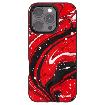 Picasee silikonowe czarne etui na Apple iPhone 16 Pro - Red black
