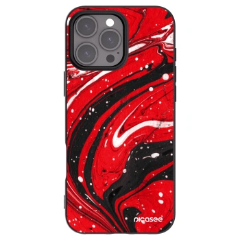 Picasee silikonowe czarne etui na Apple iPhone 16 Pro Max - Red black