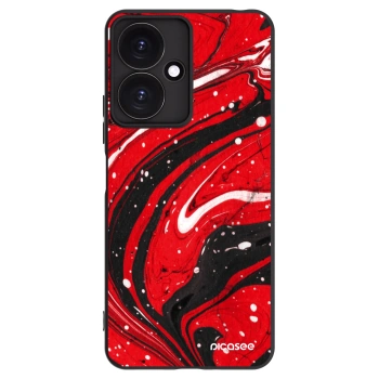 Picasee silikonowe czarne etui na Xiaomi Redmi 13C 5G - Red black