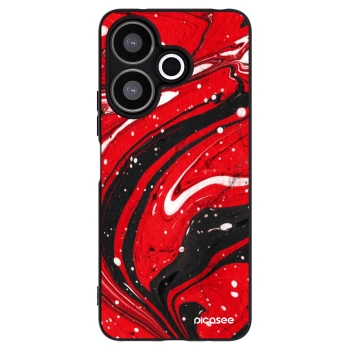 Picasee silikonowe czarne etui na Xiaomi Redmi 13 4G - Red black
