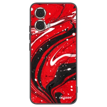 Picasee silikonowe czarne etui na Motorola Moto G85 - Red black